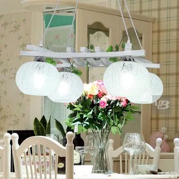 

EMS FREE SHIPPING Pendant Lights Brief rustic wool pendant lamp lighting dining table lamps Green wood and glass lamp shade