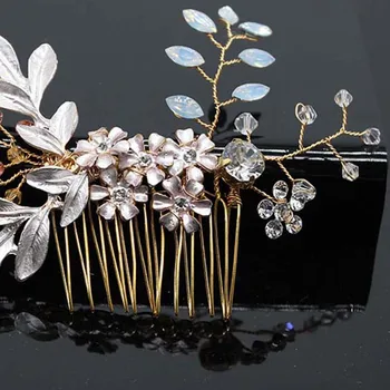 Bridal Hair Accessories Crystal Peals Hair Combs Wedding Hair Clips Accessories Jewelry Handmade Women Hair Ornaments Headpieces 5