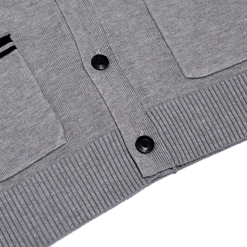 Теплый кардиган-пальто мужской Модный повседневный мужской свитер с v-образным вырезом для с карманом трикотаж тонкий крой высокое качество 2 цвета