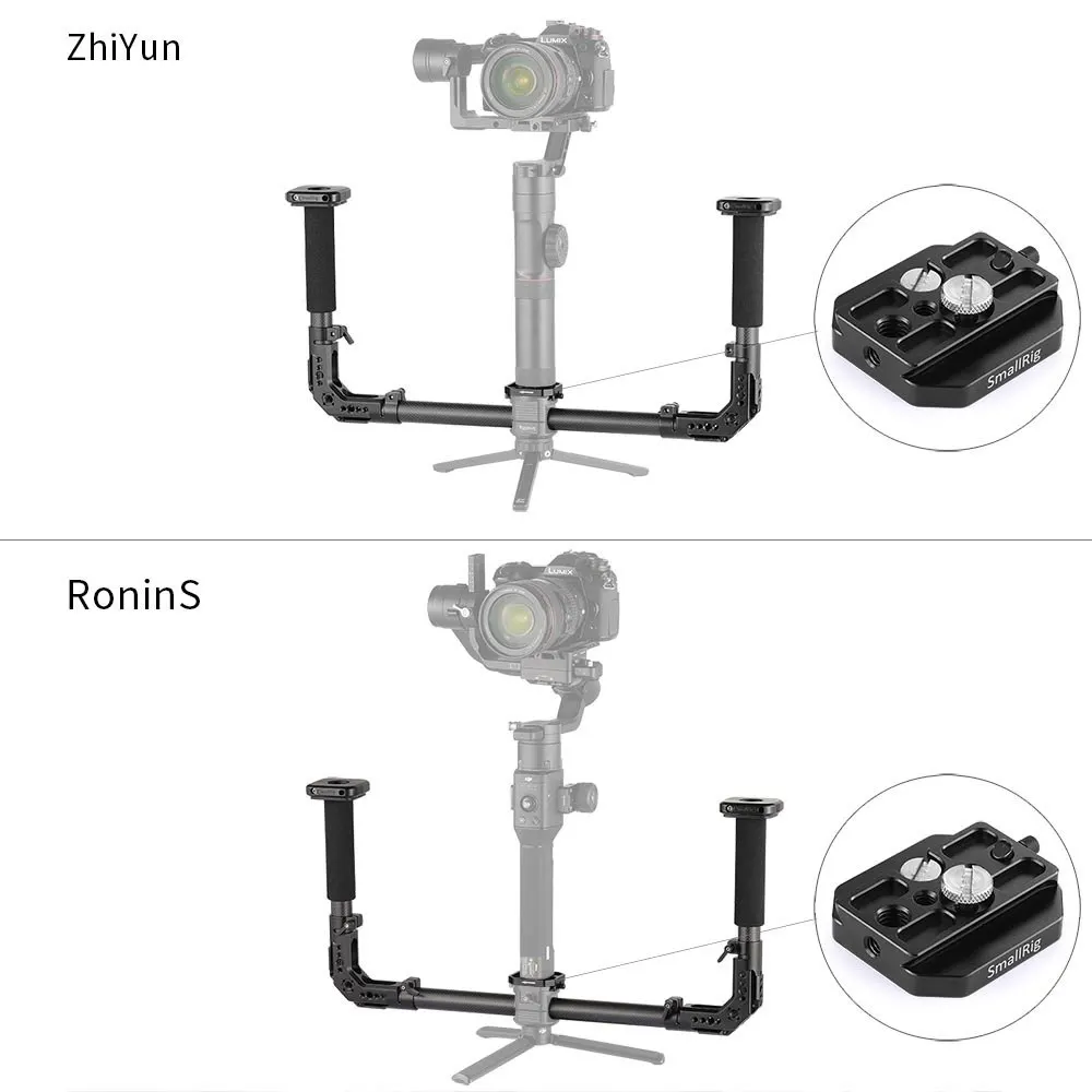 SmallRig двойная рукоятка с 25 мм стержневым зажимом Nato рельсы для DJI Ronin S/Zhiyun Crane серии ручной карданный-2210