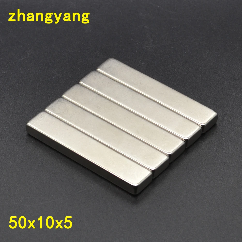 

20pcs 50mm x 10mm x 5mm Magnet Super Strong Neodymium Magnet Rare Earth Magnet 50*10*5 Nickel 50X10X5 Art Craft Connection