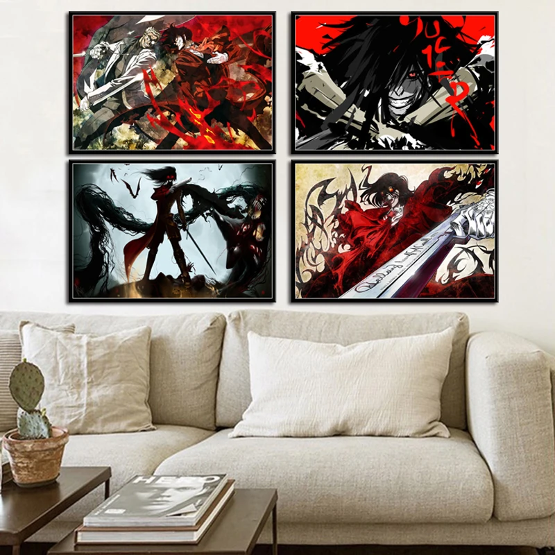 P776 Hellsing вампир классический японский фильм Искусство Живопись Шелковый Холст
