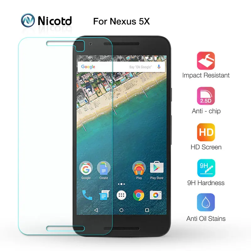 

Nicotd Premium Tempered Glass For LG Nexus 5X Google 6 6plus 5 4 9H Screen Protector Toughened protective film For LG V20 V10 Q6