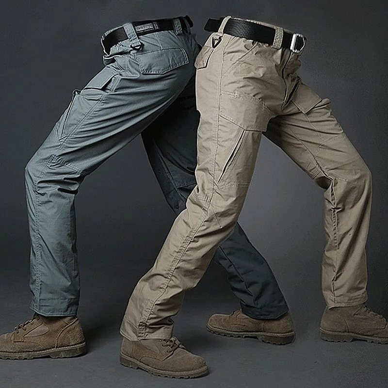 Хлопковые брюки карго мужские водонепроницаемые быстросохнущие тактические брюки милитари армейские штаны с несколькими карманами для занятий спортом на открытом воздухе походные брюки