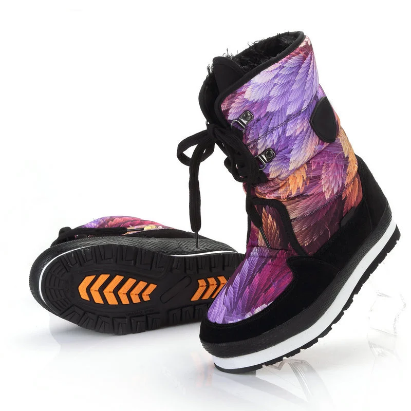 

Winter Women Snow Boots Lady High Boots Size 36-41 High Quality waterproof Non-slip Brand Female Shoes Plush Women Boots