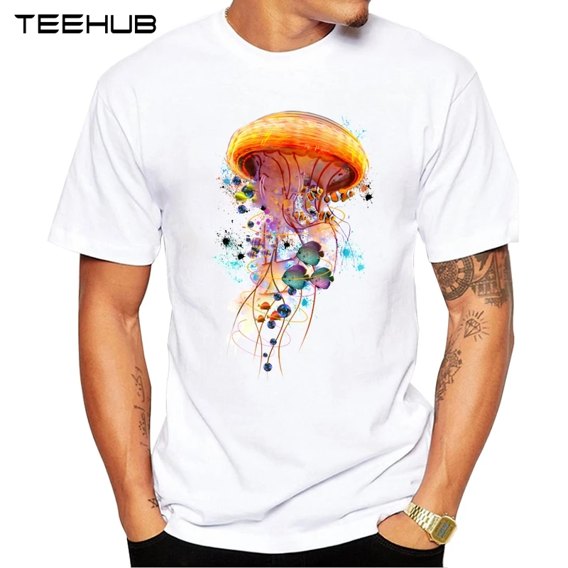 Мужская модная футболка TEEHUB 2019 с принтом в виде электрической медузы новинка