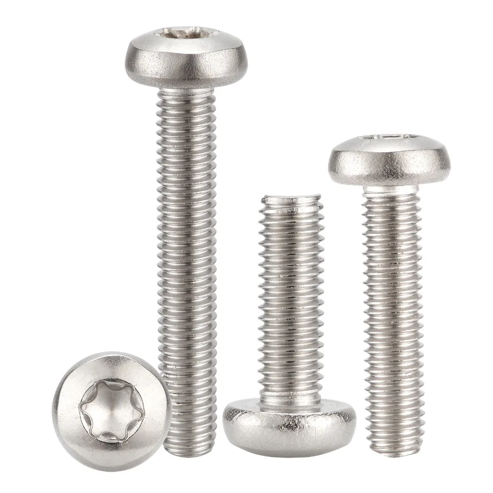 

10pcsTorx 6-Lobe Pan Round Head Six Lobe Pin In Torx Security Screw Bolt M8*10/12/14/16-40/45/50 mm304 Stainless Steel Screws