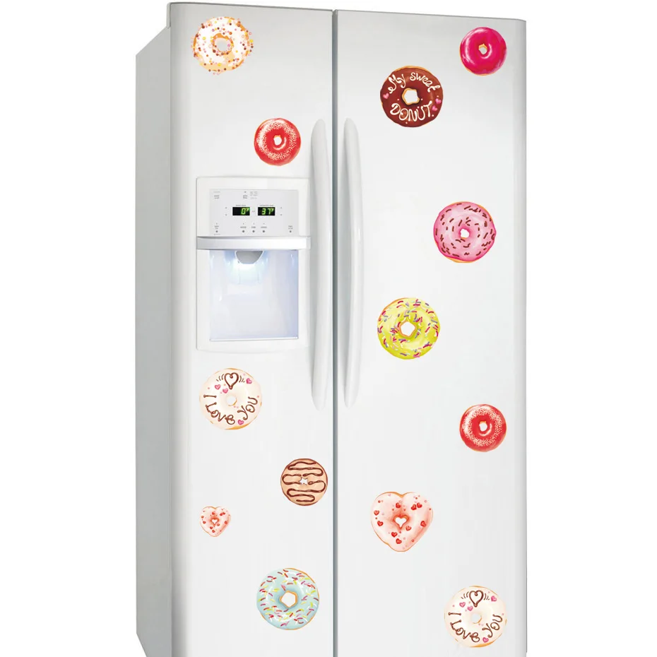 Bread Cupcake Donut decals Cartoon Wall Art DIY Color Vinyl Wall Sticker For Baby Kid Bedroom Self Adhesive Wallpaper Home Decor (4)