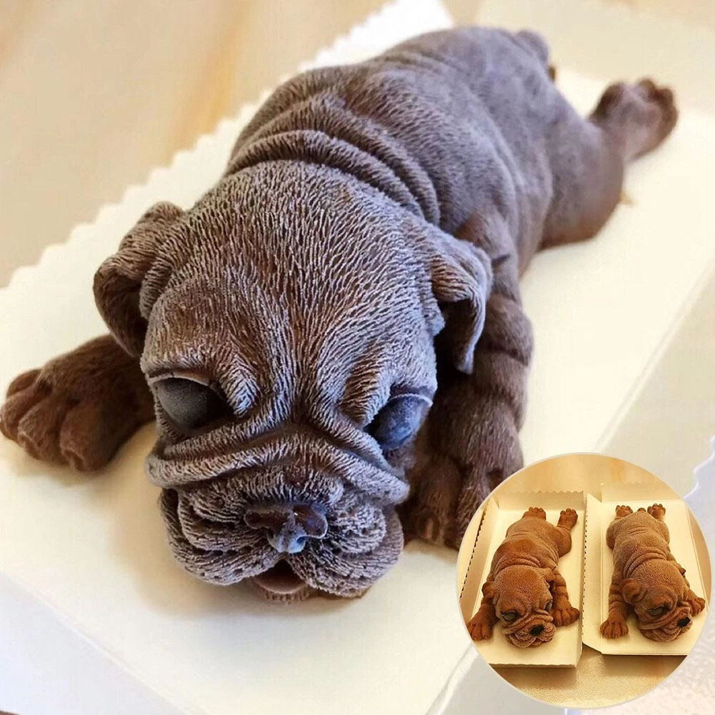 3d の Shar Pei 犬ケーキムースチョコレート型装飾クッキービスケットベーキングツールケーキ金型ホット Cake Molds Aliexpress