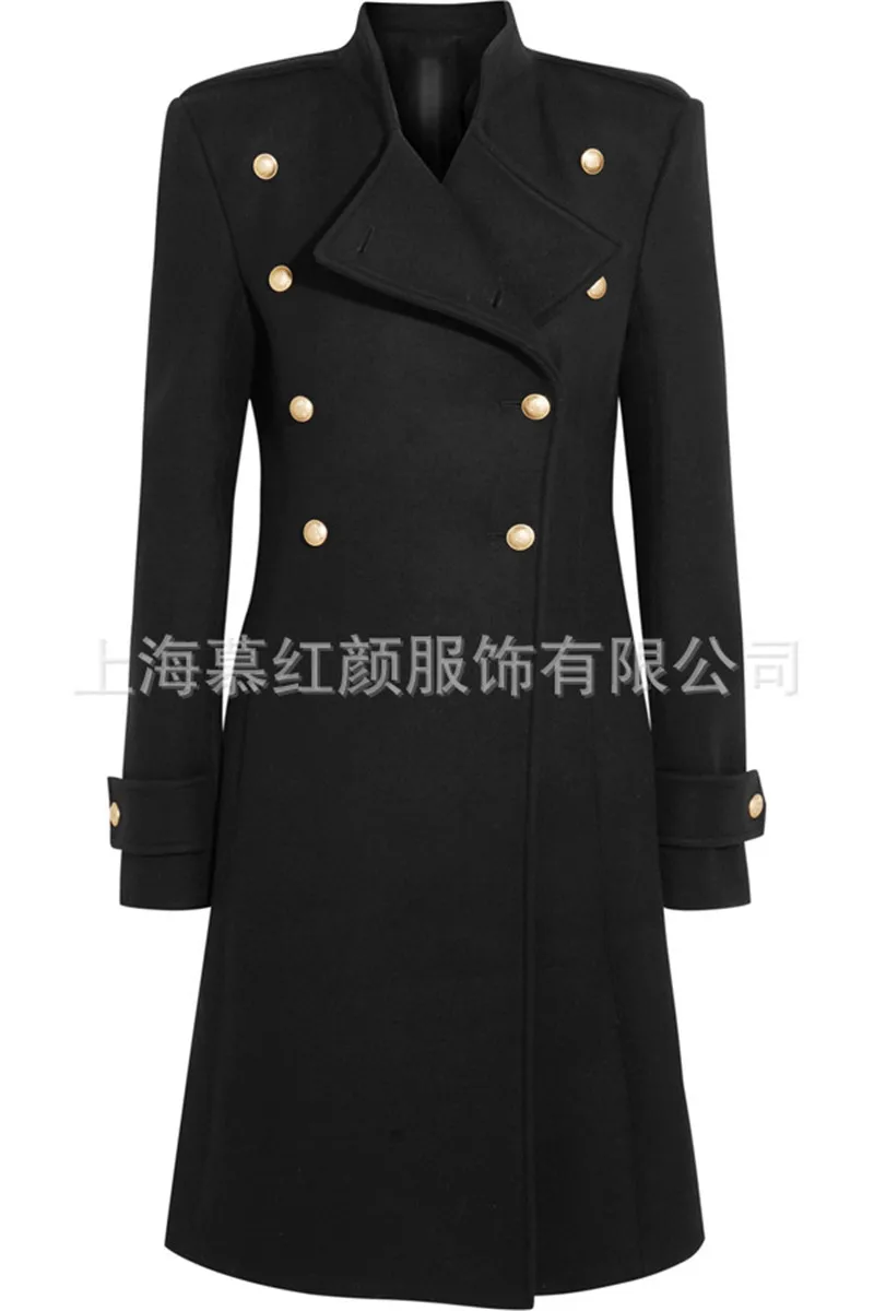 Женское зимнее шерстяное пальто, винтажная элегантная одежда, модная верхняя одежда, длинное приталенное пальто, зимнее новое женское плюс