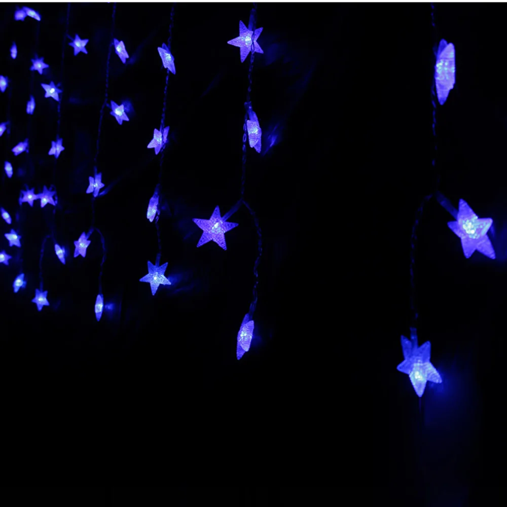 AC 220 В 3,5 м 96 Светодиодный Шторы Строка light Star Фея для Новый год вечерние свадебные Праздничные рождественские украшения свет