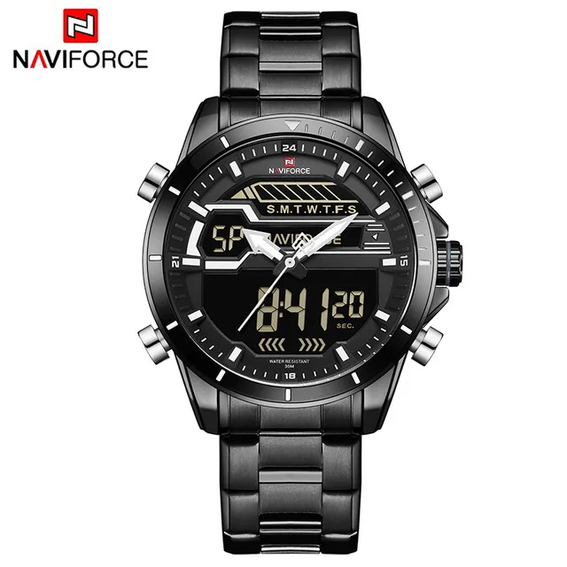 black white Relogio Masculino Для мужчин s наручные часы naviforce Роскошные Лидирующий бренд Для мужчин Водонепроницаемый спортивные часы Для мужчин кварцевые цифровые часы мужские наручные часы - Цвет: black white