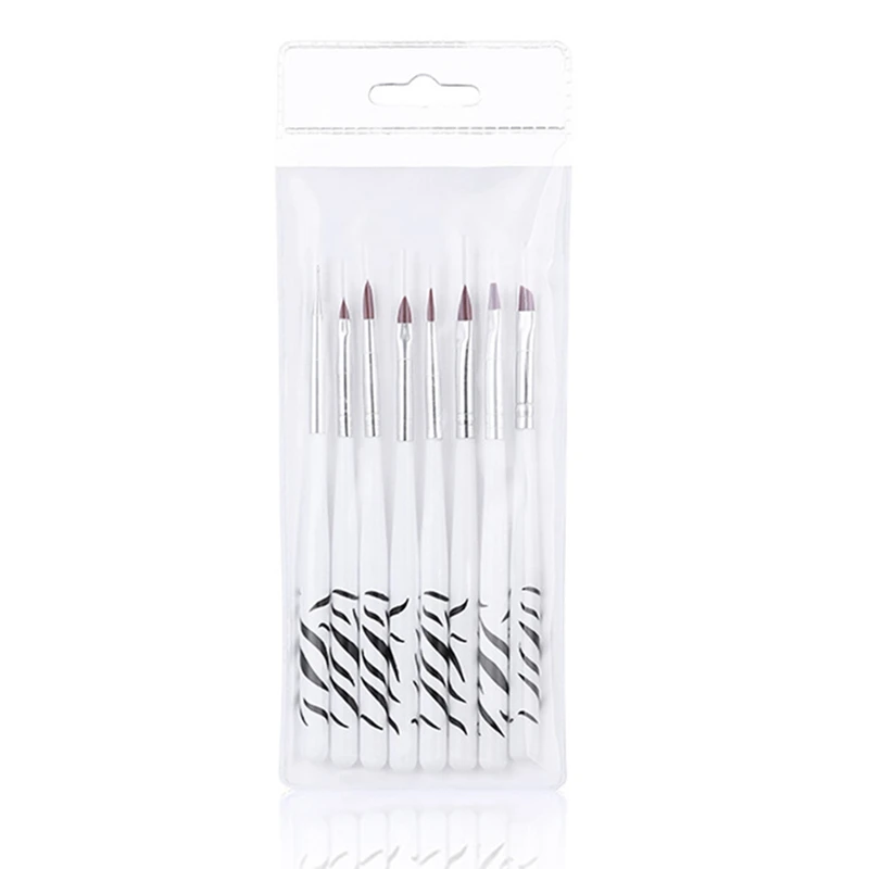8 видов стилей Набор щеточек для ногтей Zebra Liner Draw УФ-гель, Акриловый Лак Кисть для дизайна ногтей ручка для рисования Типсы для маникюра наборы инструментов