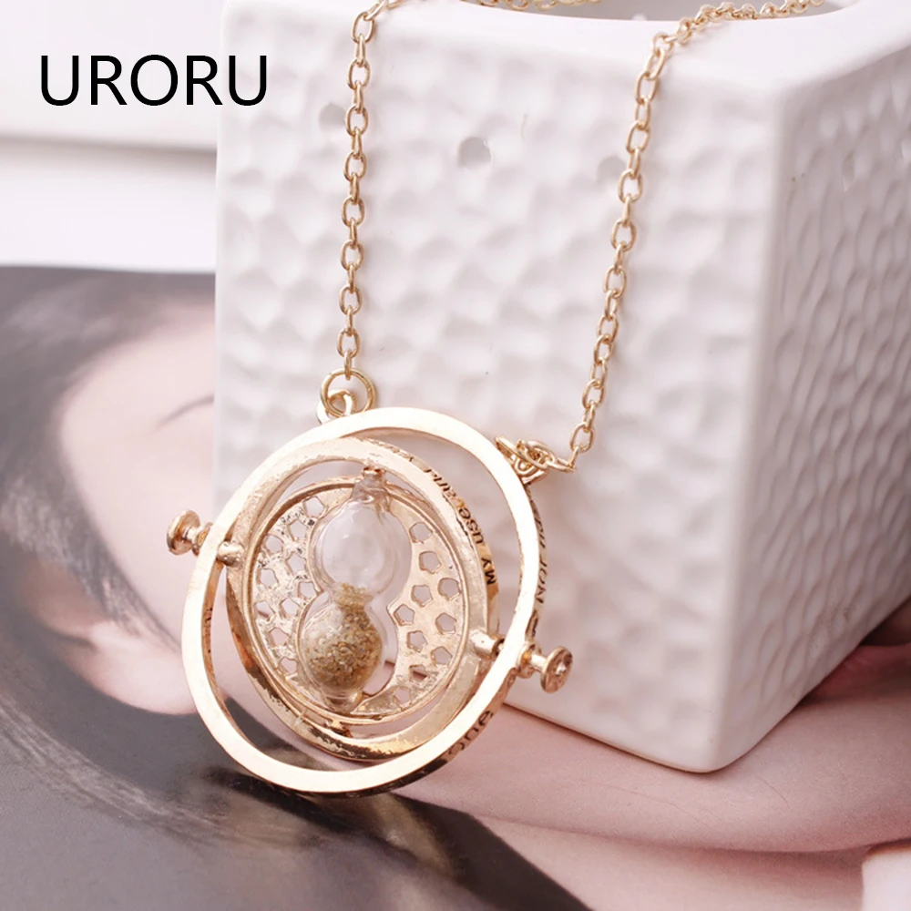 

URORU 1pcs Hot Sell Harry time turner Potter necklace hourglass vintage pendant for women lady girl gift