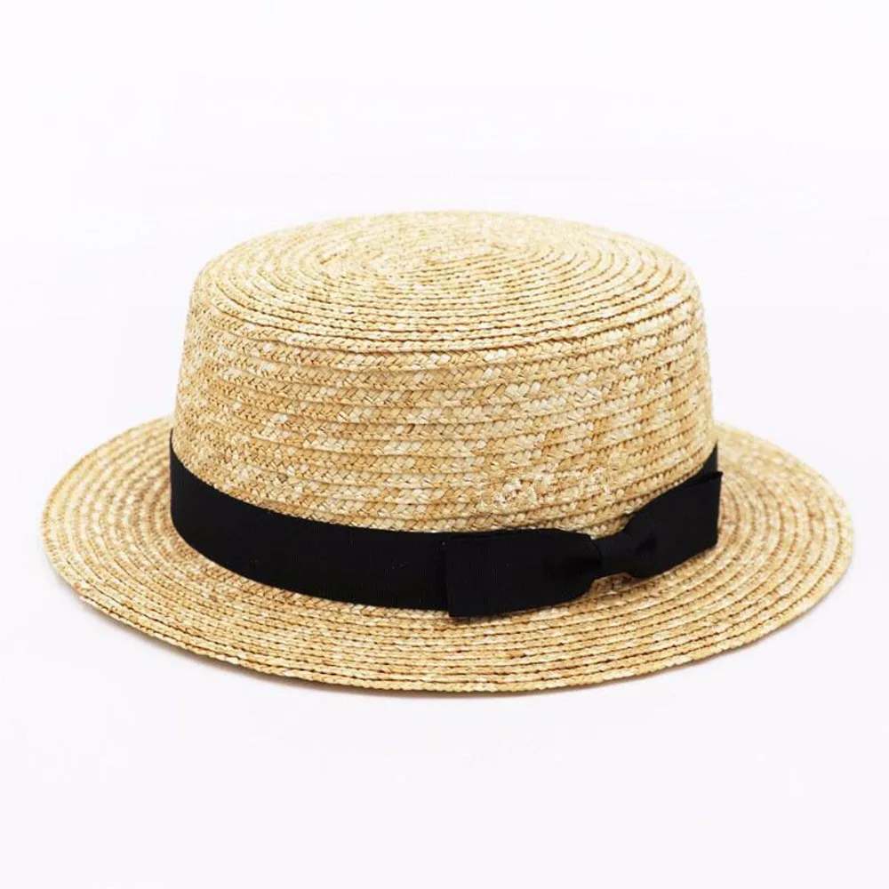 

Hats/Caps 2019 Bowknot Sun Hat Kids Beach Summer Sun Hats For Girls Foldable Straw Hat Ribbon Round Dots Flat Top Beach Caps