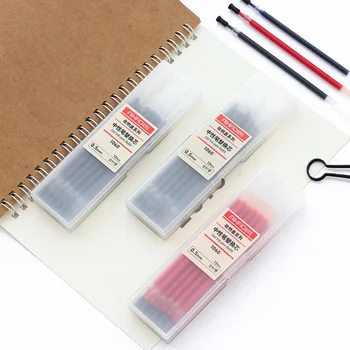 

12 pcs Gel ink color refill with Storage box container 0.5mm roller ball point metal tip stationery Office school supplies DB738