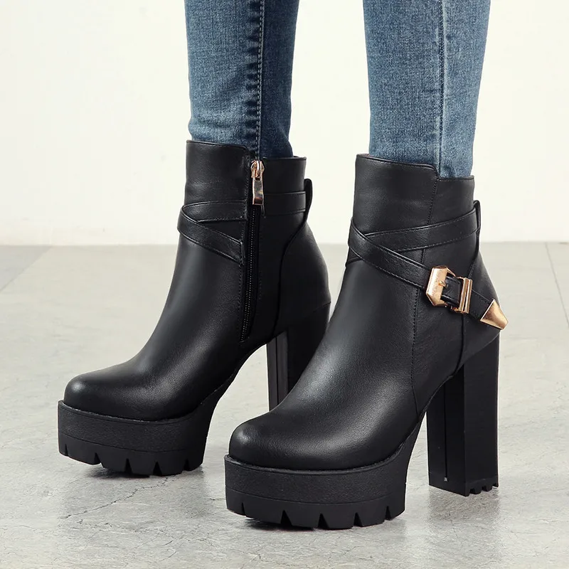 Punk plush high heel boots yv31392
