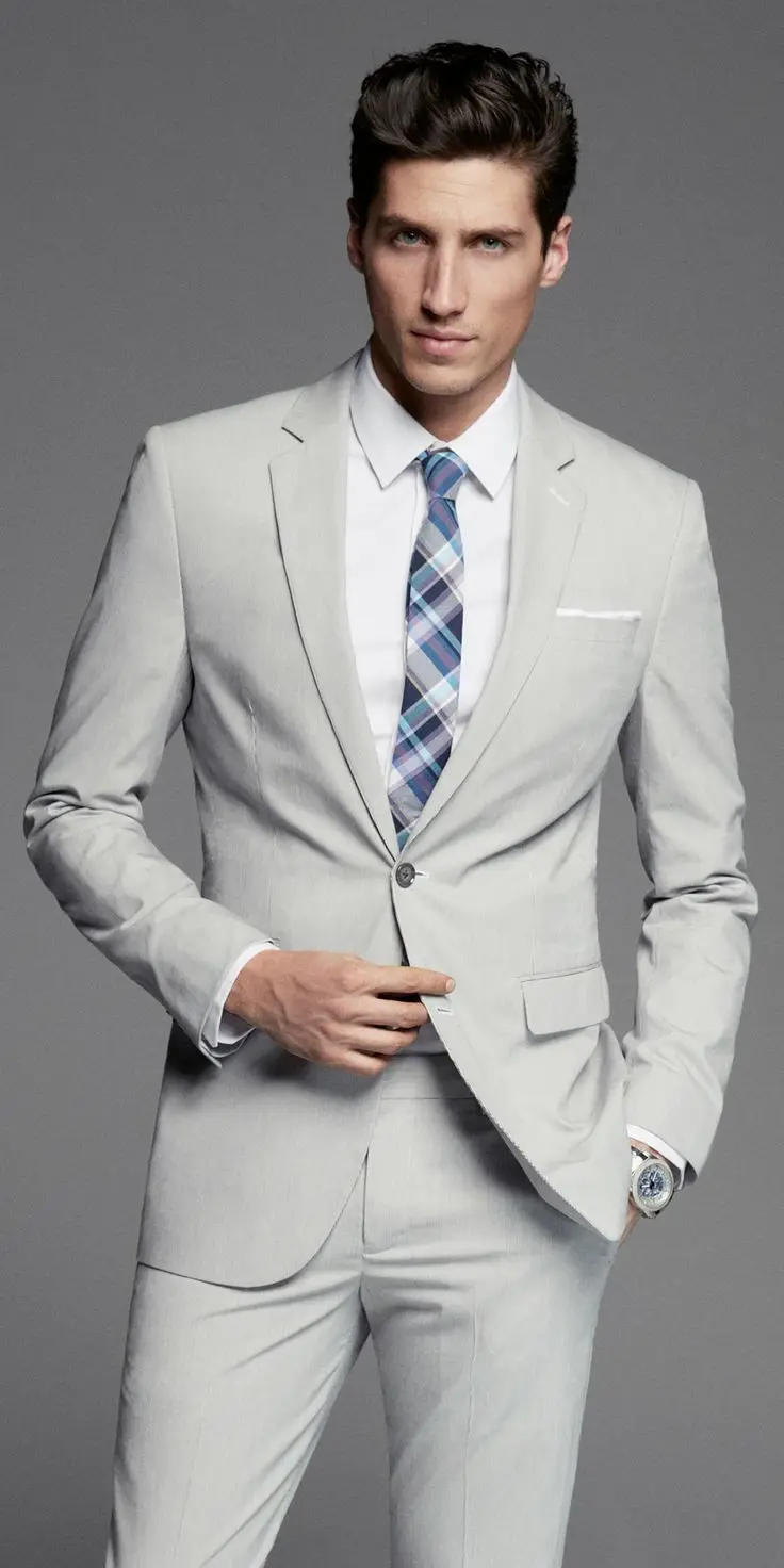 Latest Coat Pant Designs Ivory White Formal Wedding Suit For Men Groom Church Notched Lapel Slim