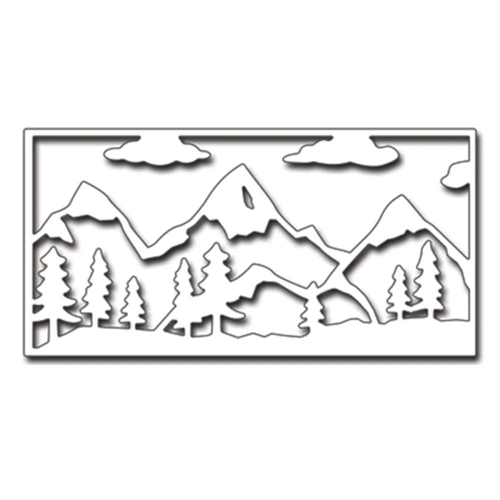 McDies горы дерево металлический трафарет для DIY Скрапбукинг фотоальбом тиснение бумаги карты решений декора ремесла