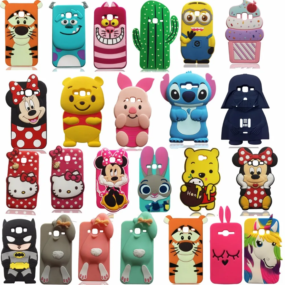 

3D Cute Cartoon Minnie Mickey Sulley Stitch Soft Silicone Phone Back Case Cover Skin For Samsung Galaxy J3 / J310 2016 Version