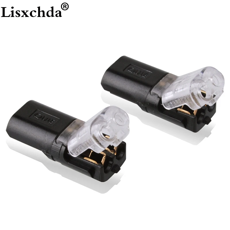 

10pcs 2p Spring Connector wire with no welding no screws Quick Connector cable clamp Terminal Block 2 Way Easy Fit for led strip