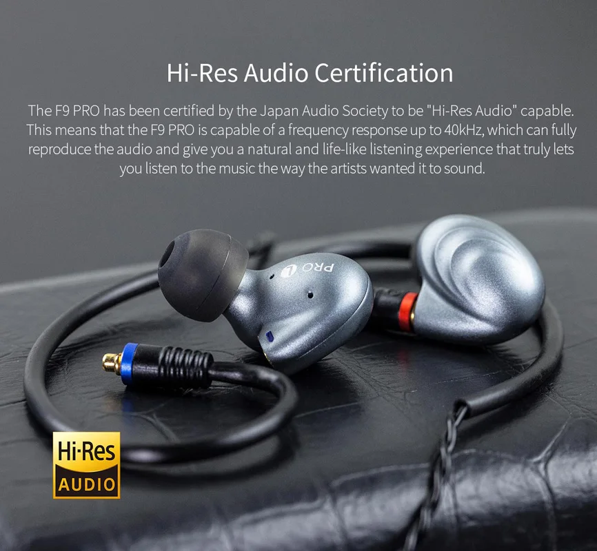 Наушники вкладыши FiiO F9 Pro Triple наушники титанового цвета|monitor earphone|armature driverbalanced