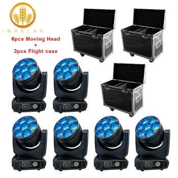 cheap IMRELAX High Power RGBW 6 PCS 7*40 W Bee Ogen LED Moving Head Licht Wassen Zoom DMX Stage disco Moving Head Licht Met Flight Case