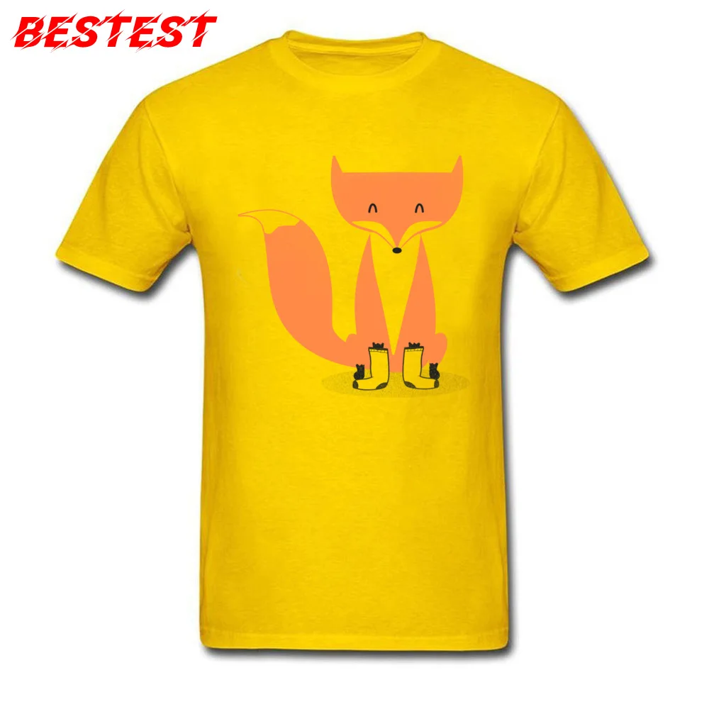 Tops & Tees A Fox With Socks Father Day Short Sleeve Pure Cotton Round Neck Men's T-shirts Printed Tops T Shirt Oversized A Fox With Socks yellow