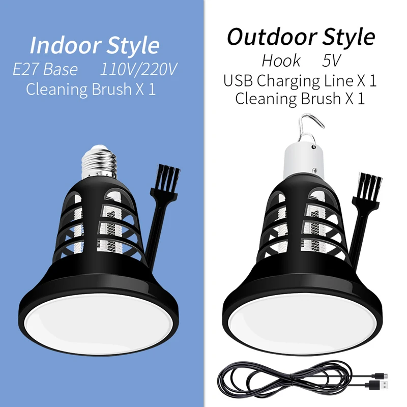 LED Mosquito Killer USB Bug Zapper E27 Electric Trap Anti-mosquito 8W Family Children's Room Garden Outdoor Insect 220V | Освещение
