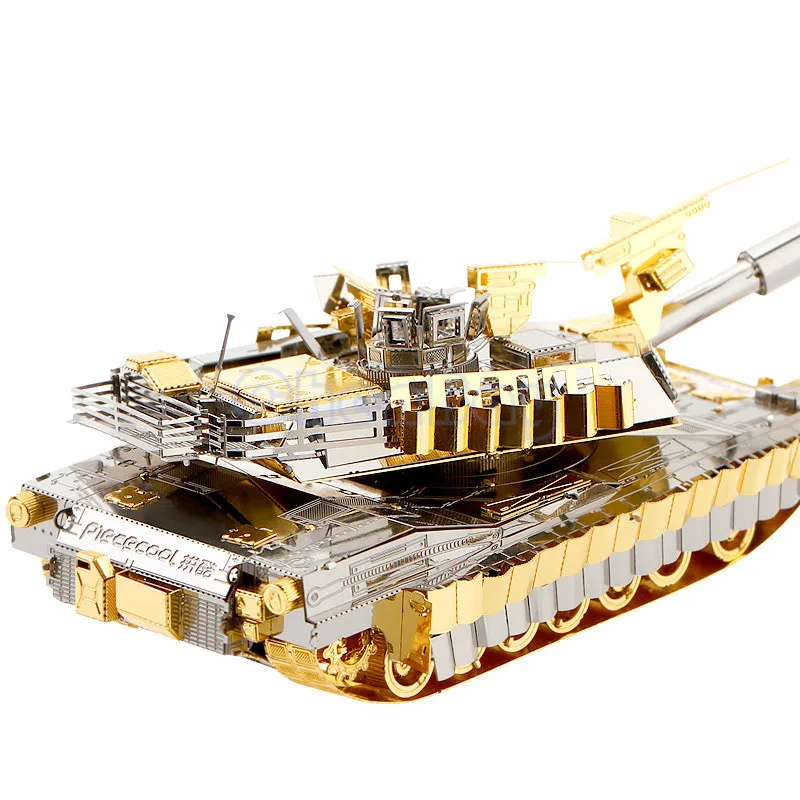 Piececool M1A2 Танк 3D металлическая головоломка DIY Сборка пазлы модели родитель ребенок