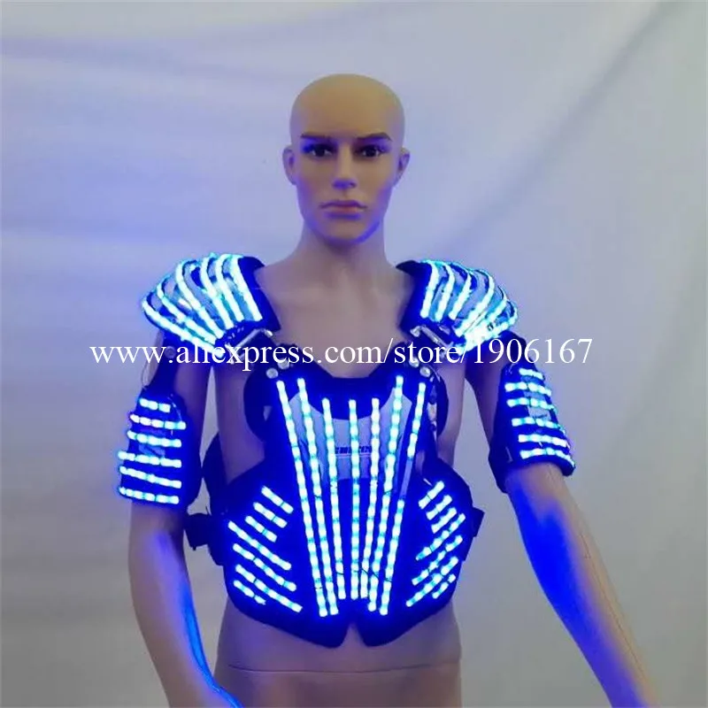 Hot Sale Led Robot Luminous Costume font b Clothing b font Light Suits LED Flashing Performing