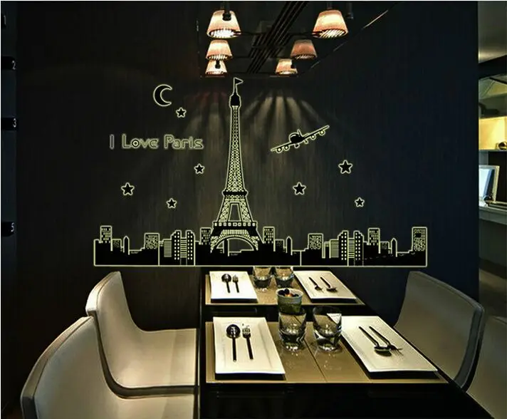 

Noctilucent French Tower DIY Wall Sticker Home Decor City Paris Bedroom TV Background Wall Poster Home Decoration