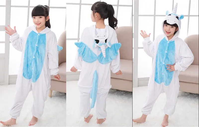 Детские пижамы с единорогом, Детская Пижама цельная Пижама с героями мультфильмов милые теплые зимние пижамы унисекс, пижама с единорогом для детей от 4 до 12 лет
