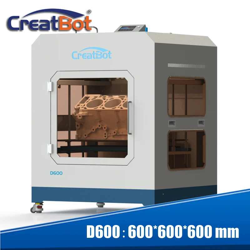 

Creatbot full-closed metal framework single extruder drag chain system near way feeding 3.0 mm 600*600*600 mm D600 3d printer DG