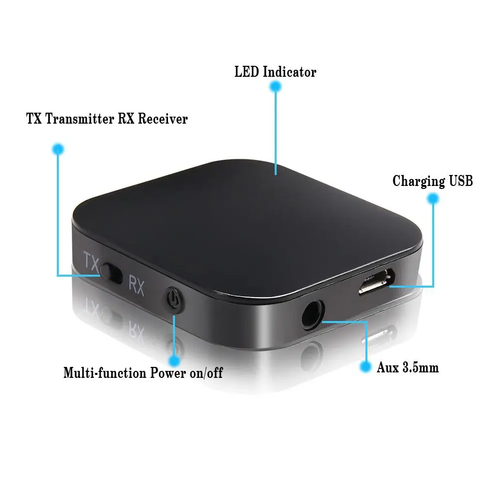 

acekool Portable 2-in1 Wireless Bluetooth Transmitter and Receiver Audio Adapter With aptX Low Latency For TV / Car Sound System