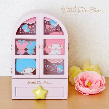 

original Japan new cartoon my melody little twin stars wood box girls home decoration for dolls Kit collection accessoriess