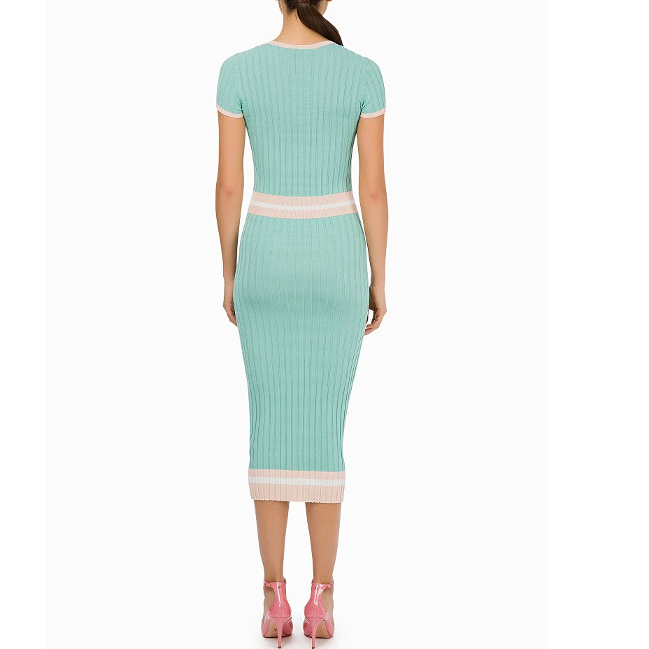Элегантное женское облегающее платье 2019 офисное с коротким рукавом цельное