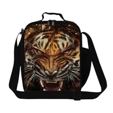 tiger Hot Sale 2015 Childrens Animal Lunch Bags Sling Bag,Fashion Kids Zoo Lion LunchBox,Waterproof Insulation Lunch Bag Shoulder Bag