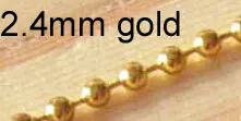 10 струн/лот 1,5 мм 2,4 мм посеребренные шариковые бусины ожерелье цепочка с застежкой крюк из сплава серебристый золотистый Бронзовый 70 см ювелирные цепочки - Цвет: GOLD24