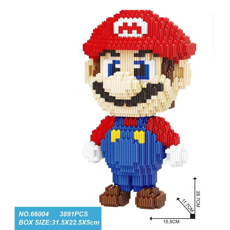 Смешно micro Строительный кирпич nintendoes образ игры super mario bros соединительный блок сборные игрушки Модель Коллекция