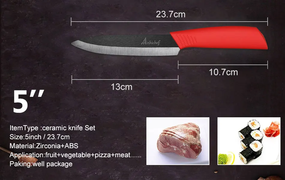 Кухонные ножи, керамический нож " 4" " 6" дюймов, японский нож с цирконием, черное лезвие, для очистки овощей, фруктовые керамические ножи, набор для приготовления пищи