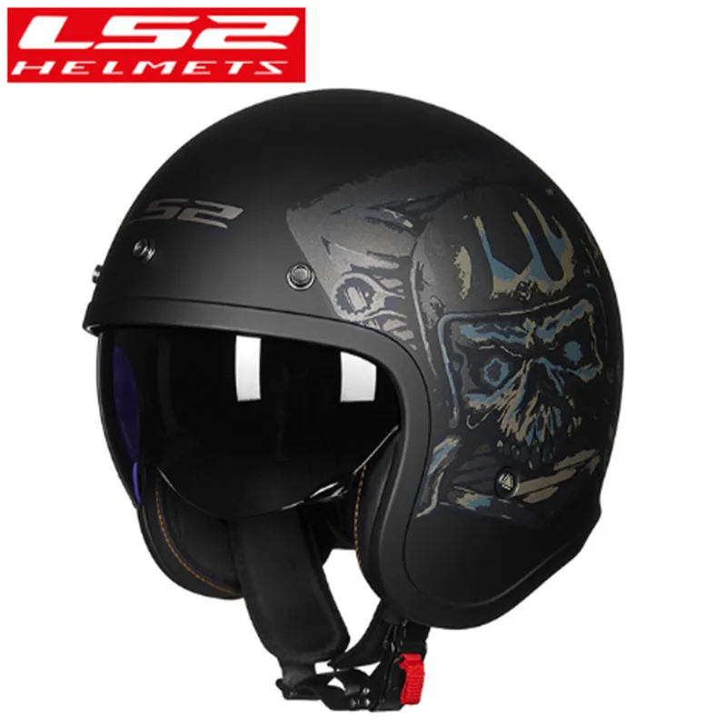 

100% LS2 OF599 Open Face Motorcycle Helmet With Flip Up Visor And Washable Inner Pad Vintage Retro Casco moto LS2 Helmet ECE