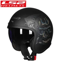 100% Original LS2 OF599 Casco de moto de cara abierta con doble lente Vintage Retro Casco capacete ls2 Sctooter Casco moto