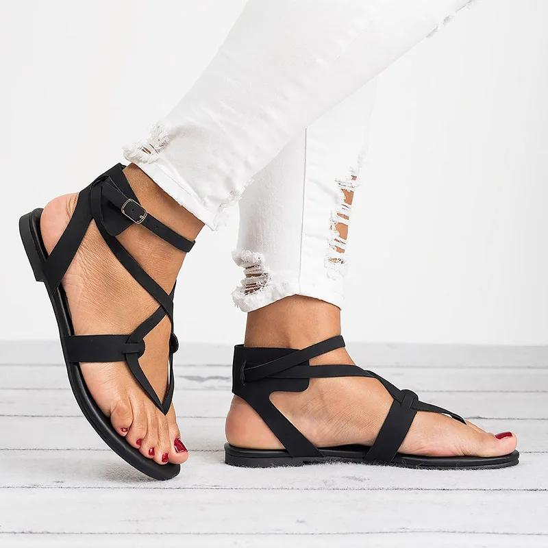 Women Sandals 2019 Fashion Bandage Gladiator Sandals Summer Shoes Woman Casual Rome Style Flat Sandals Beach Chaussures Femme