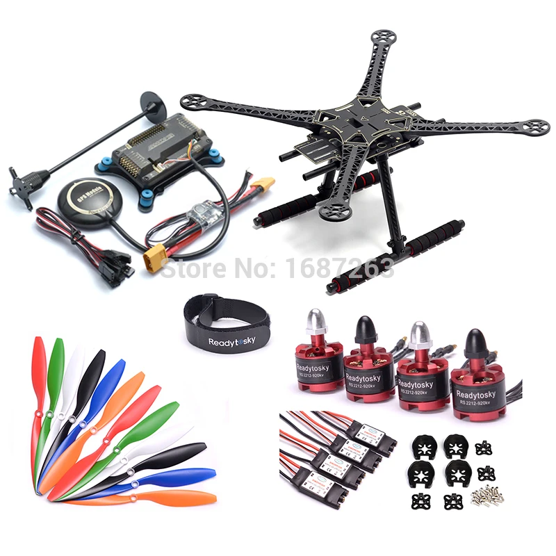 

F450 450mm / S500 / Reptile X500 500mm Frame Kit + APM2.8 Flight Control 7M GPS + 30A Simonk ESC 2212 920KV Motor 1045 Prop