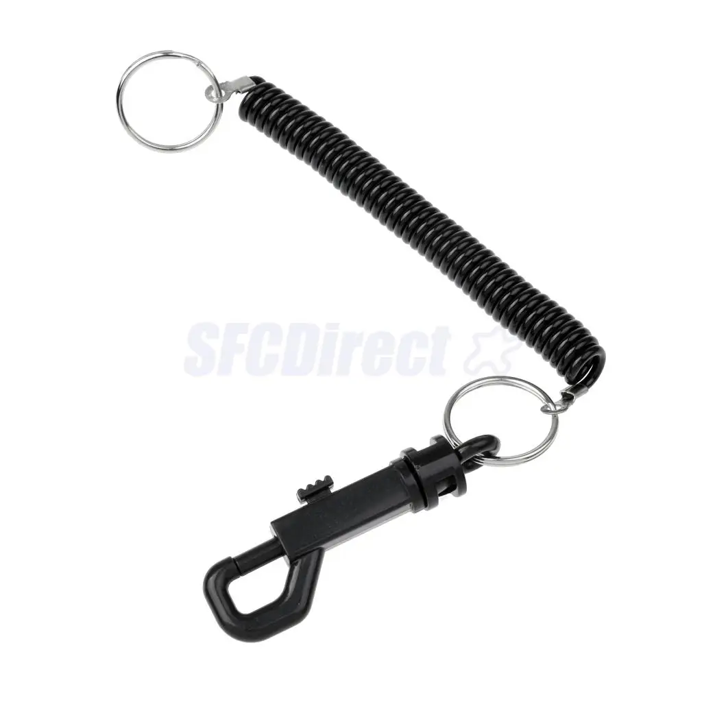 

Coil Spiral Stretch Safety Retractable Fishing Lanyard Rope Key Holder Tool Tackle Gear Keeper Tether for Belt Clip Waistcoat