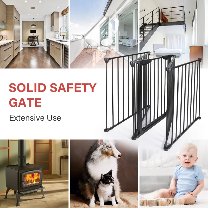 Auto-Safety-BBQ-Fire-Fireplace-Metal-Safety-Gate-With-Door-Lorce-Lock-Black_1_800x800
