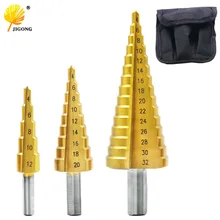 3 шт./лот HSS Сталь большой шаг конус Титан с металлическим покрытием сверло из высокопрочной стали дыра резак 4-12/20/32 мм