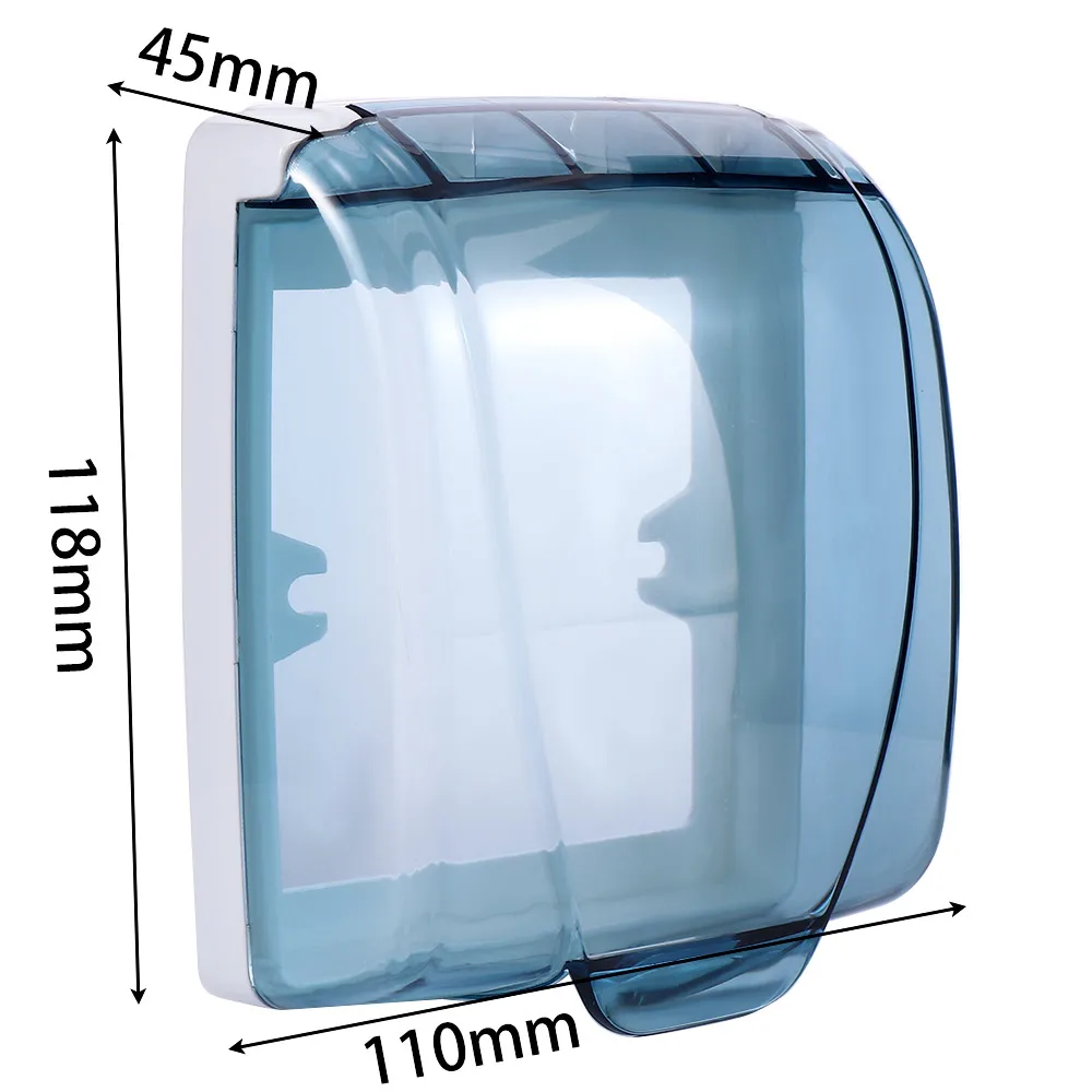 Пластиковый настенный выключатель, водонепроницаемый чехол, 86 Тип, настенный светильник, панельная розетка, дверной звонок, откидная крышка, прозрачный аксессуар для ванной, кухни