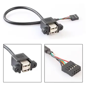 

New Cable Adapter 30cm 9 Pin Motherboard Header to 2 Ports USB 2.0 Female Splitter Extension Cable Adapter for Computer PC